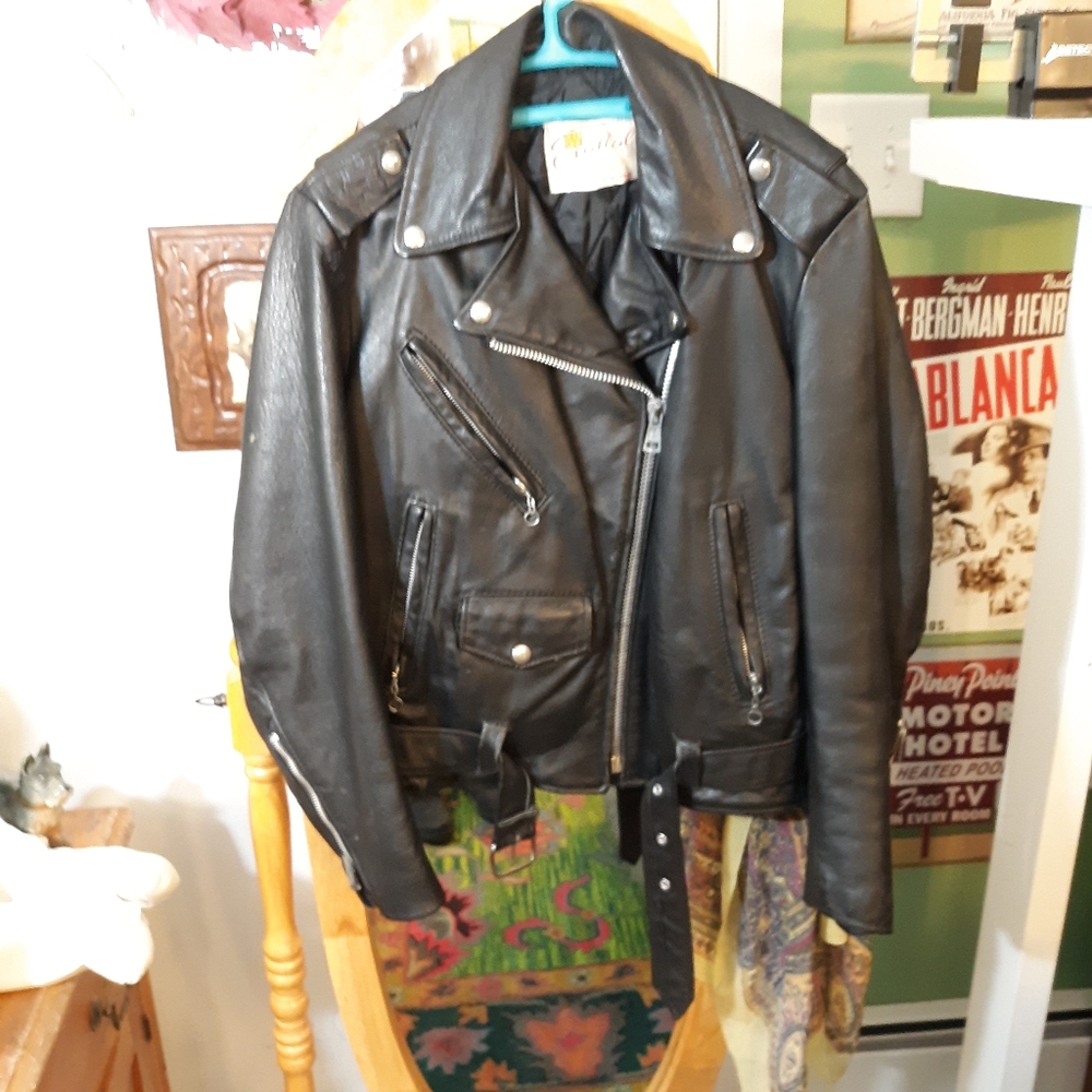 Excelled Vintage leather biker jacket